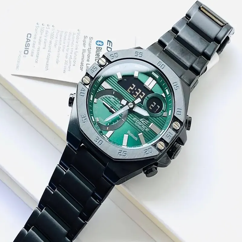 Casio Edifice Men’s Watch Smartphone Link Bluetooth Green Dial | ECB-10DC-3A